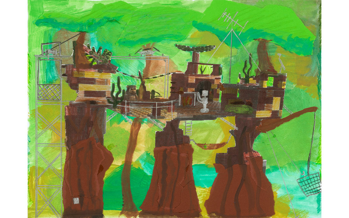 „High-Tech-Baumhaus“, Noah, 10 Jahre, aus Durlangen, Bild eingereicht bei der Raiffeisenbank Mutlangen eG, ©BVR<br>1. Platz / Altersgruppe 2