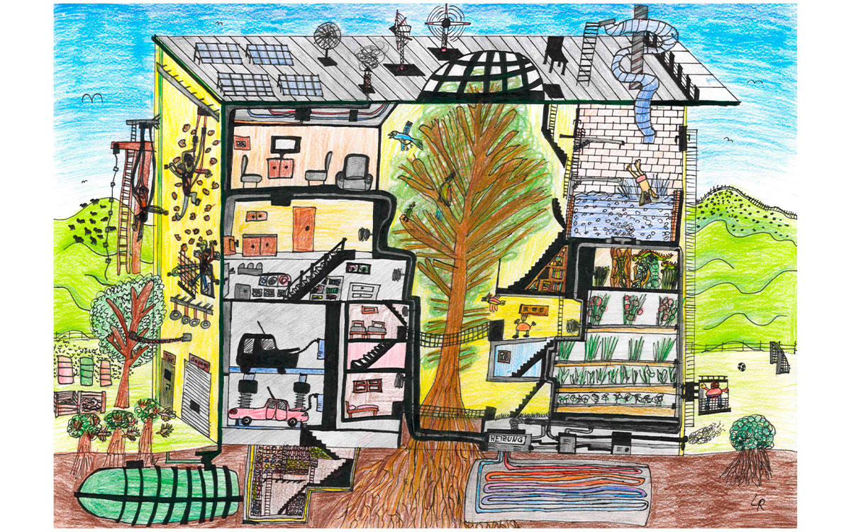 „Mein umweltfreundliches Haus der Zukunft“, Lennard, 12 Jahre, aus Melle, Bild eingereicht bei der Volksbank eG Bad Laer-Borgloh-Hilter-Melle, ©BVR<br>
