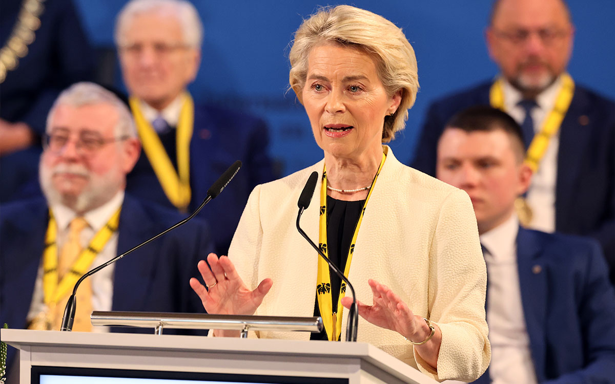 Ursula von der Leyen bei ihrer Dankesrede.