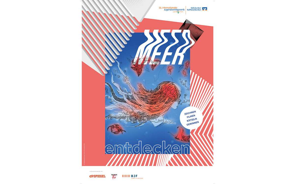 Wettbewerbsmotive - Motiv 56. Jugendwettbewerb „Meer entdecken“ (mit Partnerlogos)