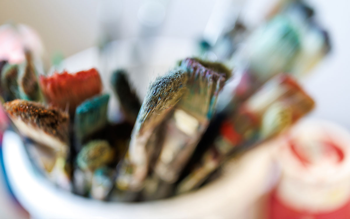 Bundespreisträgerakademie 55. Jugendwettbewerb „Echt digital“ - Pinselset. Quelle: BVR / Fotograf: Stefan Obermeier